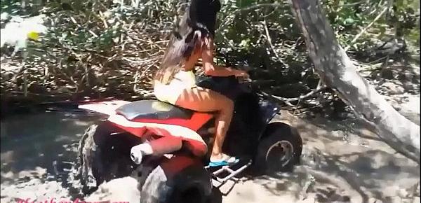  HD Thai teen heather goes atving in paradise and gets huge throatpie in quad